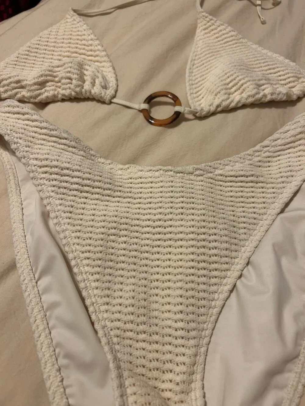 J. Crew Women's White and Cream Bikini Set